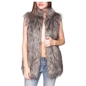 Lovers & Friends Multicolor Faux Fur Vest Size Small